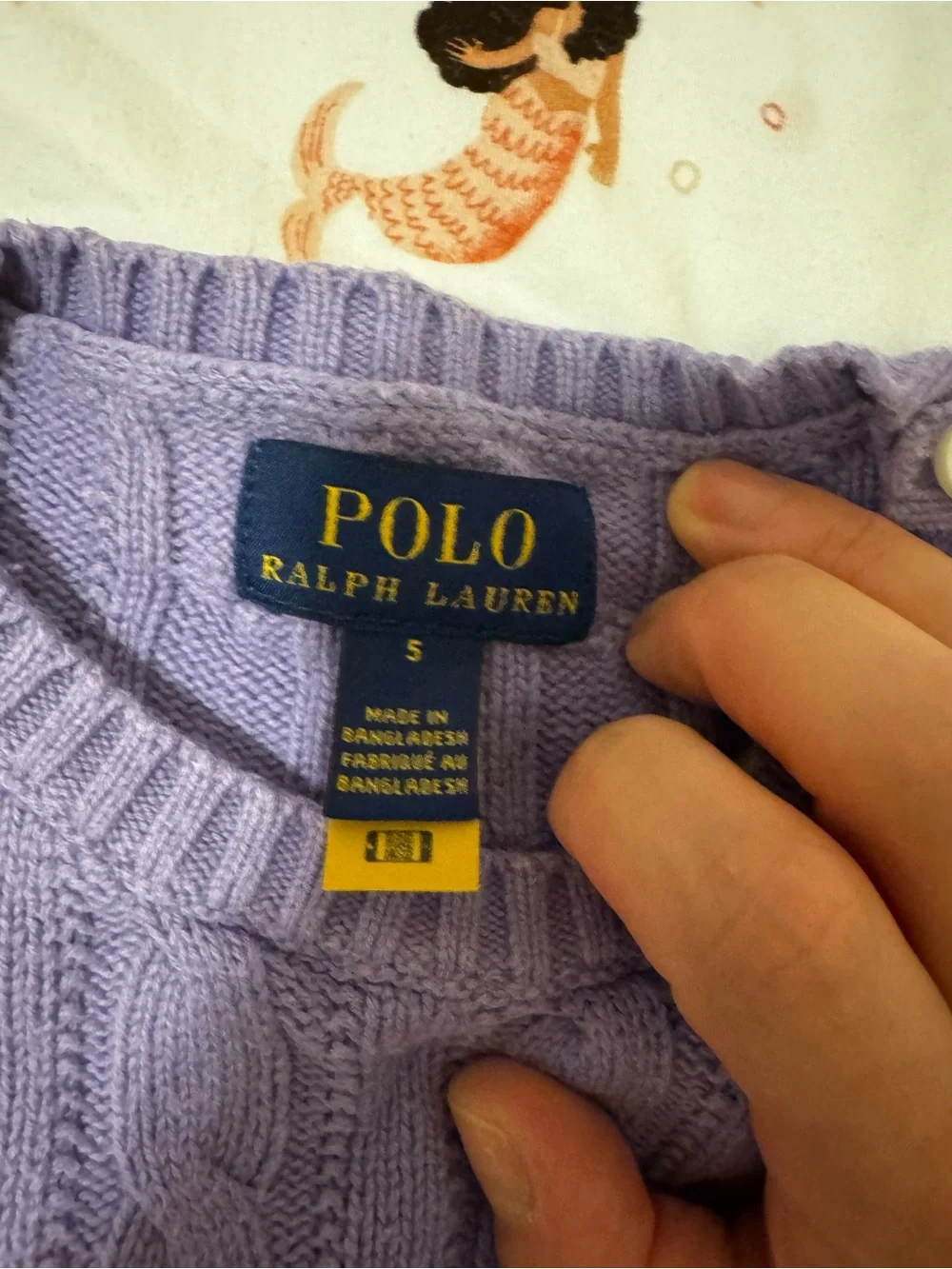 Polo by Ralph Lauren Lavender Cable-Knit Crewneck Sweater